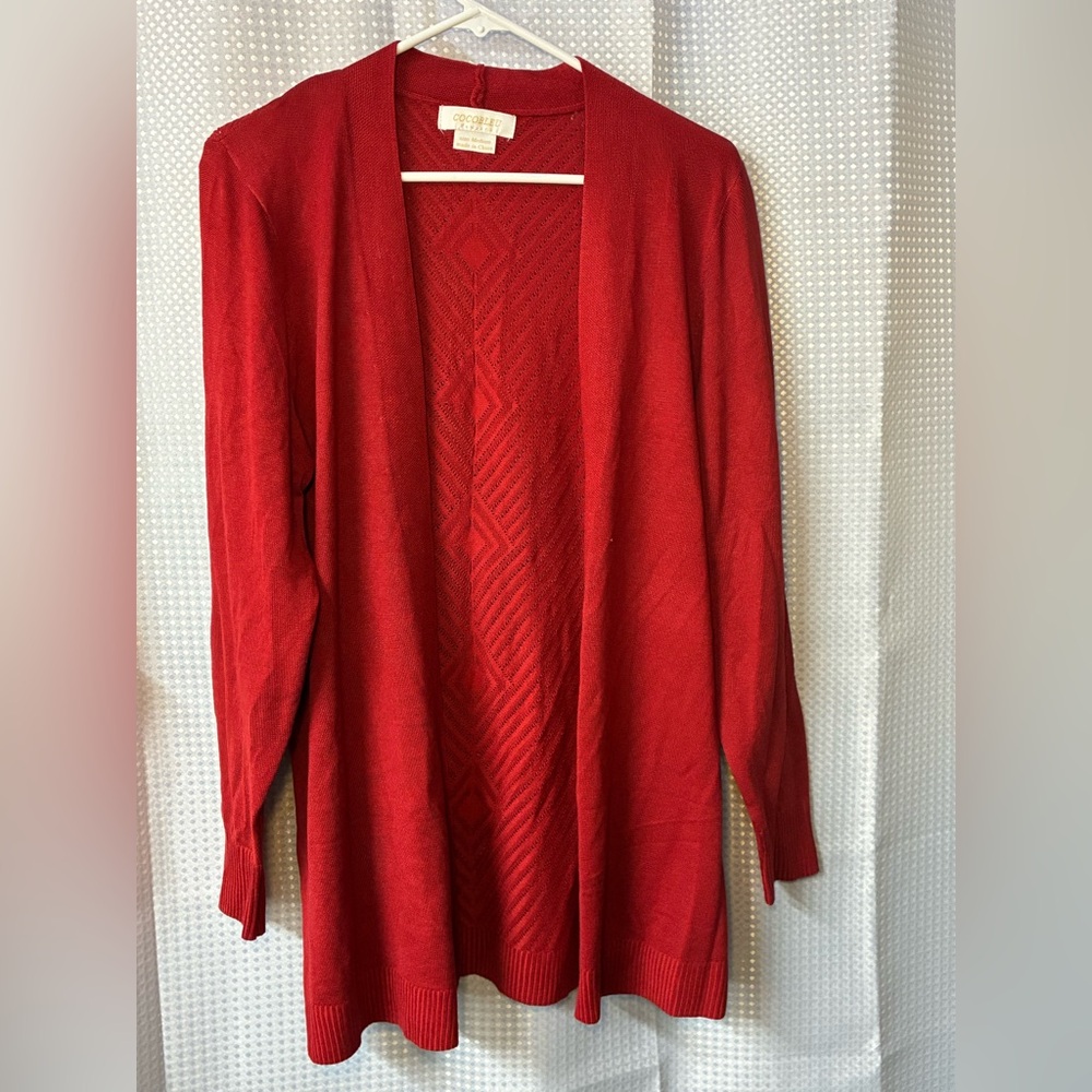 Cocobleu Vibrant Red Cardigan women’s medium NWT